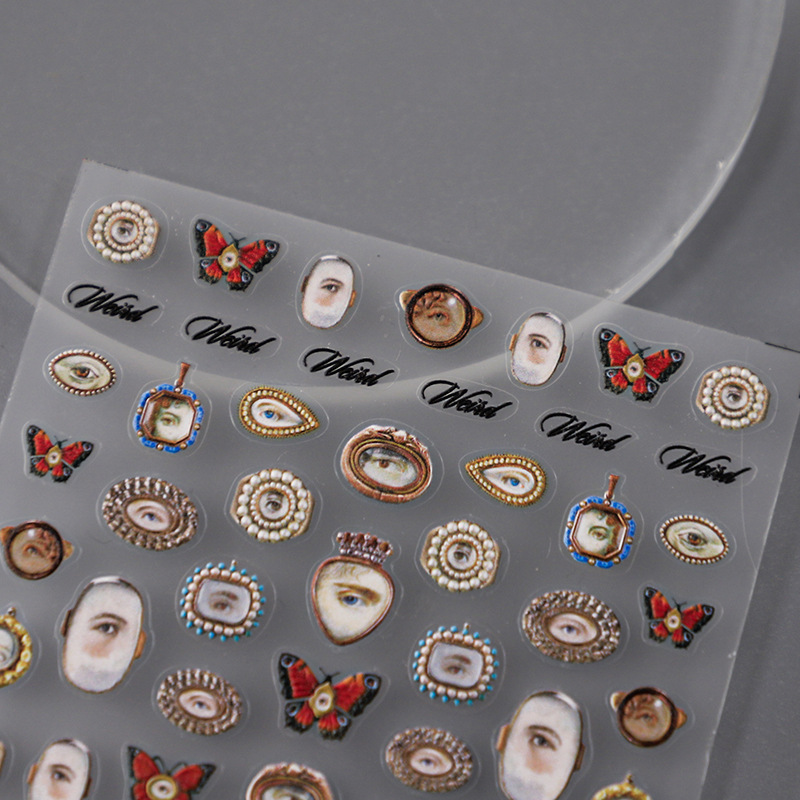 Nail Art Xmas - 1pcs 5D Reliëf Halloween Gemengde Ogen