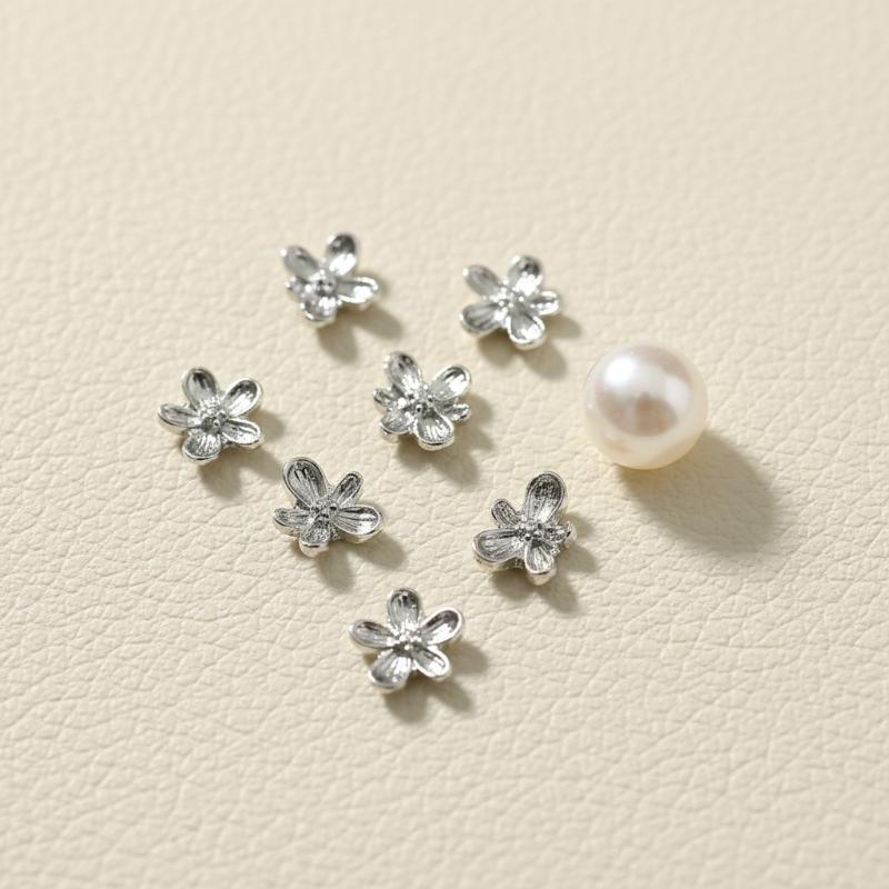 Nail Art Lilac - 20/30 stuks 3D Alloy Bloemen Nagelsticker