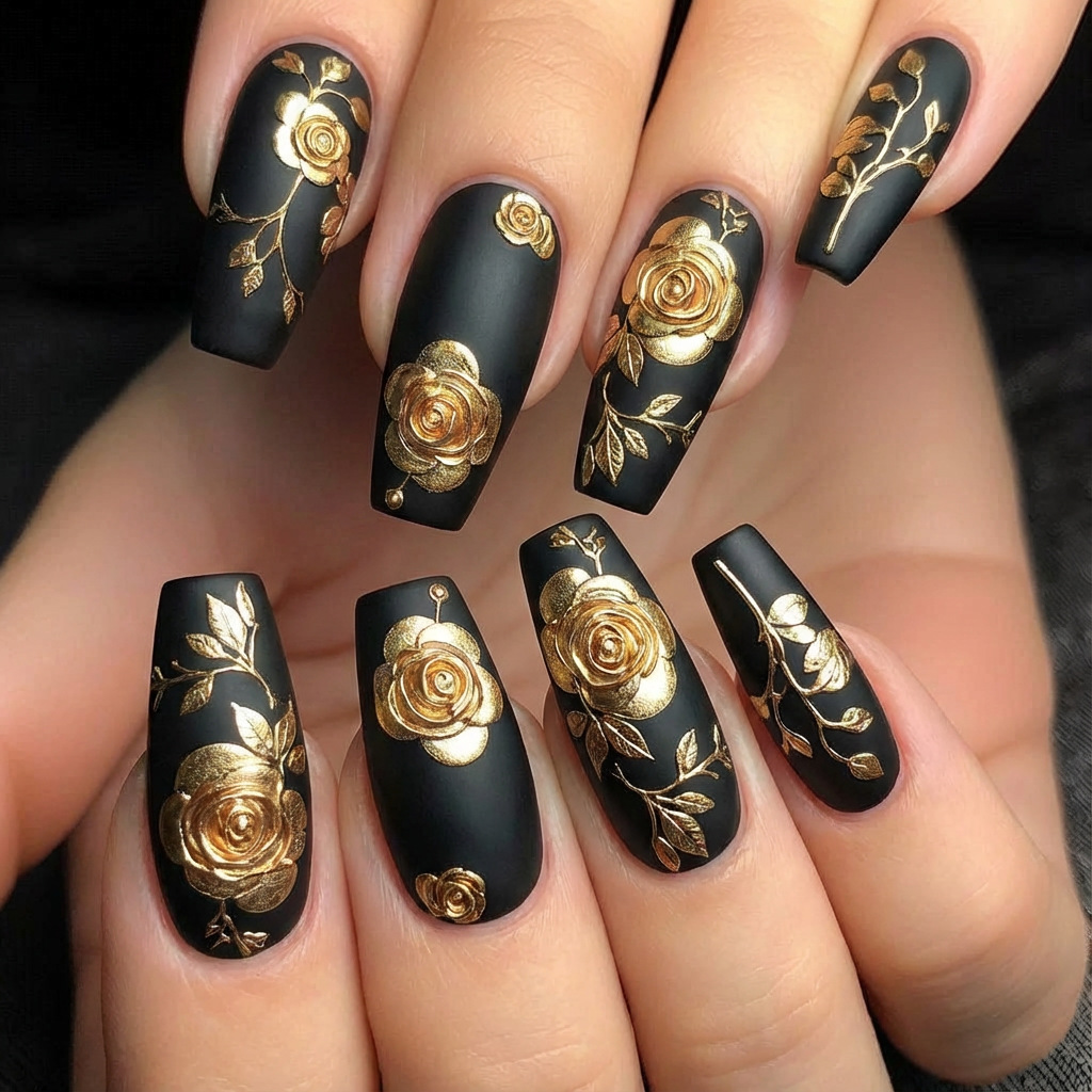 Nail Art Fake - 3D nepnagels voor dames meisjes gouden