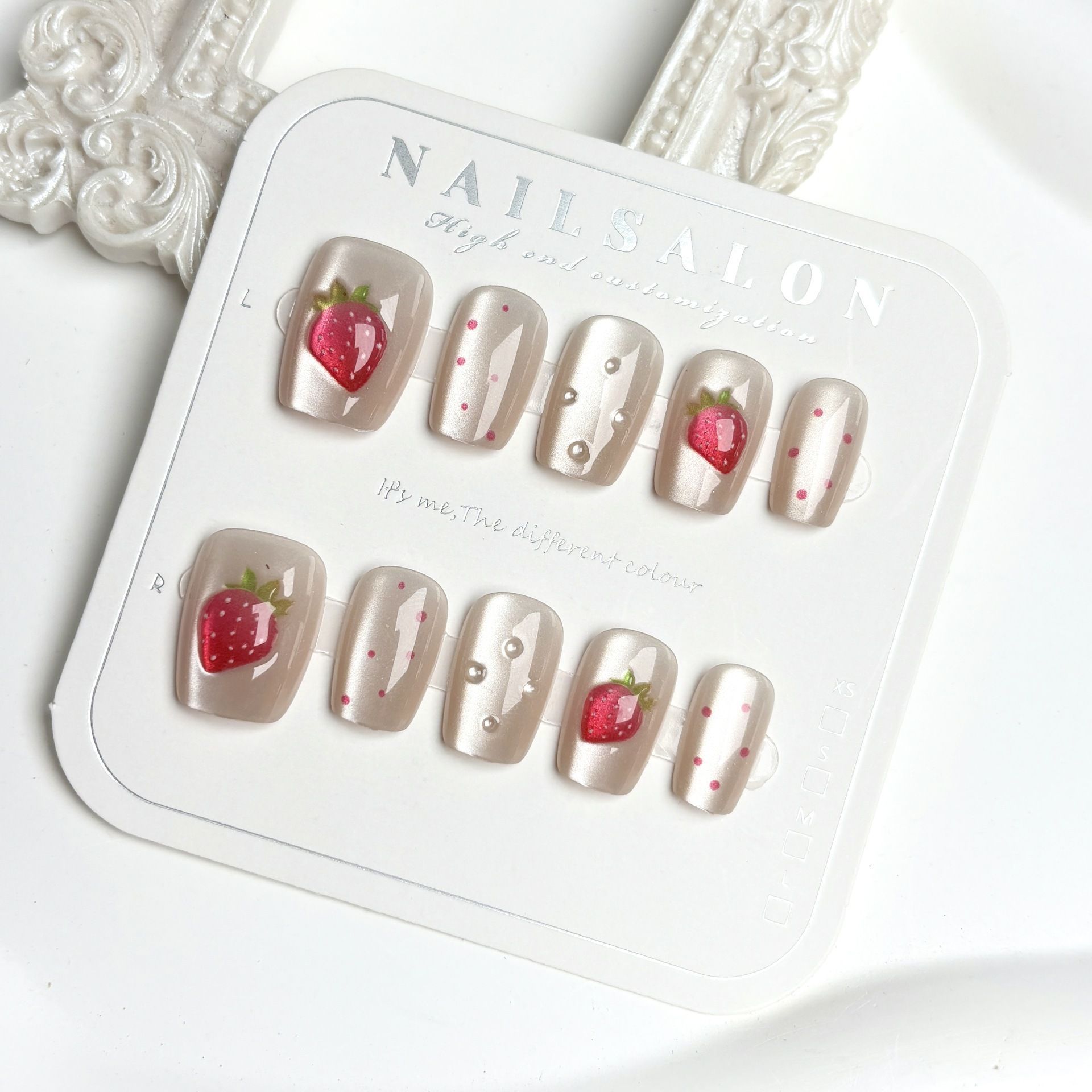 Nail Art Fake - 10 stuks kort vierkant Cat Eye