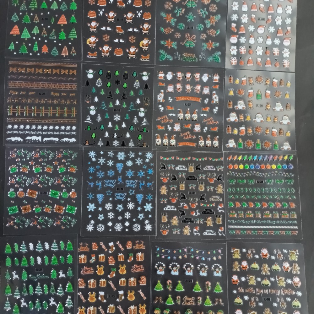 Nail Art Xmas Stickers - 30 STKS Kerst Nail Art Stickers