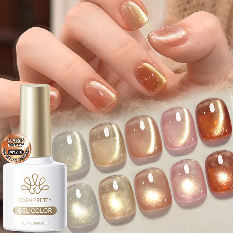 Nail Art Xmas - BORN PRETTY 10ml Roze Gouden Kattenoog