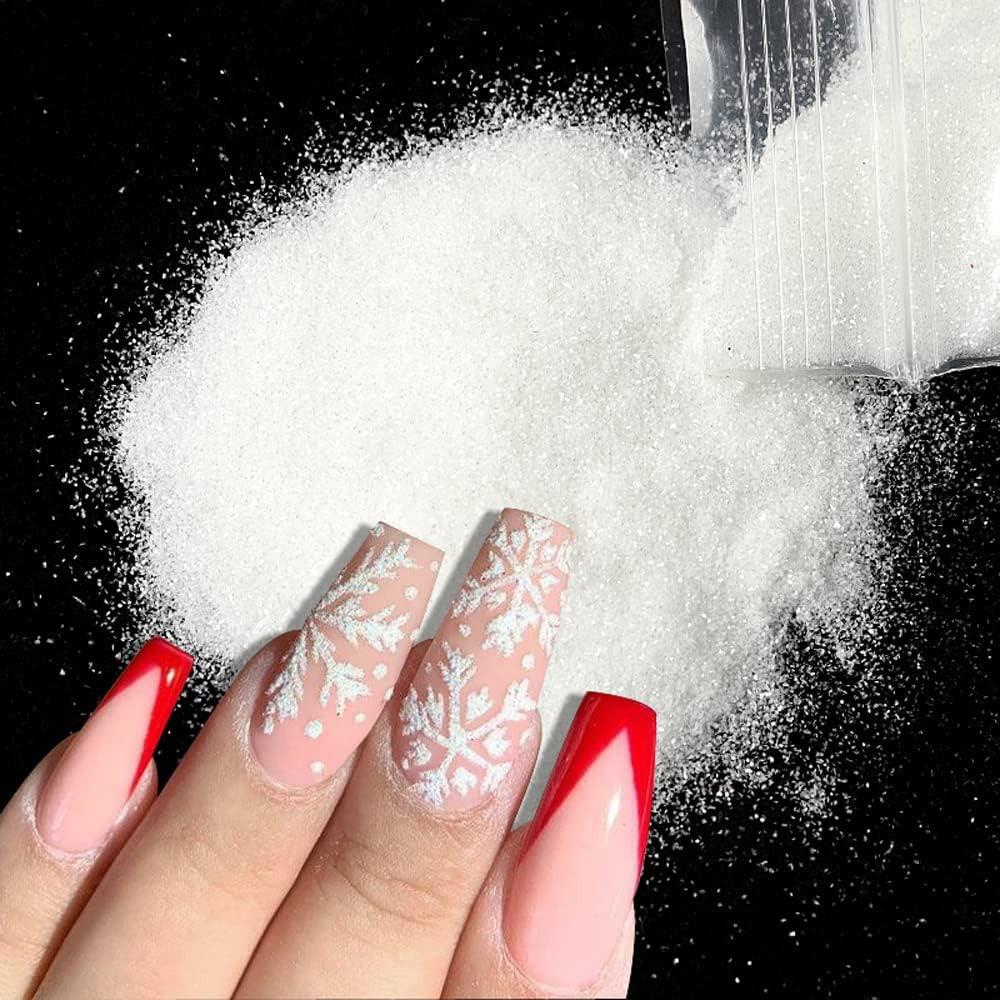 Nail Art Xmas Stickers - 50 g/zak Kerst Wit Zwart Suiker
