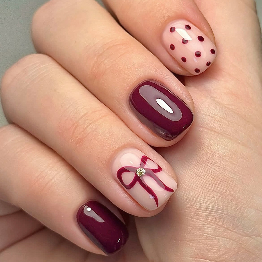 Nail Art Design - Korte vierkante pers op nagels Glanzende