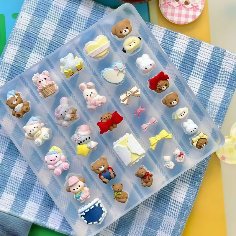 Nail Art Motif - Schattige beer konijn hart vlinder knoop