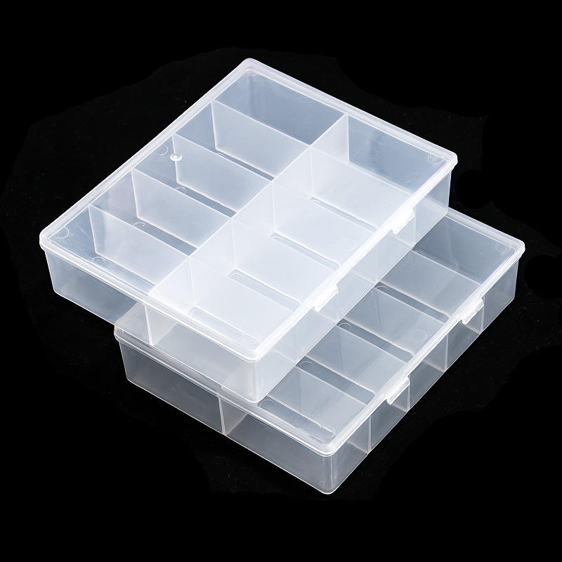 Nail Art Motif - 10 Grids Lege Clear Opbergdoos Sieraden