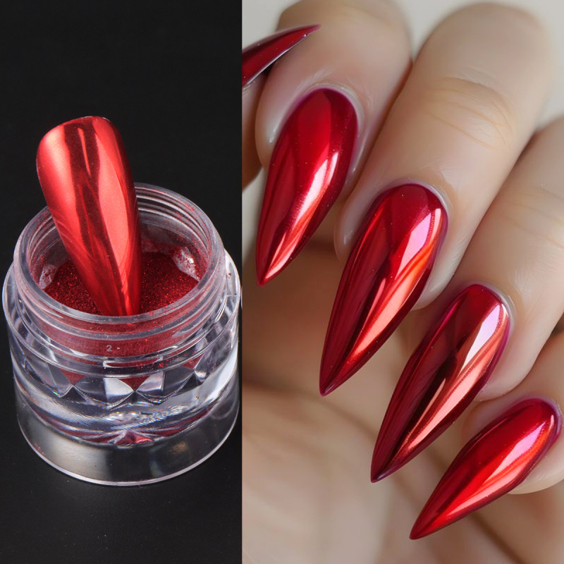 Chroom Rood Roze Nagel Glitter - Nail Art Valentine recensie en prijs