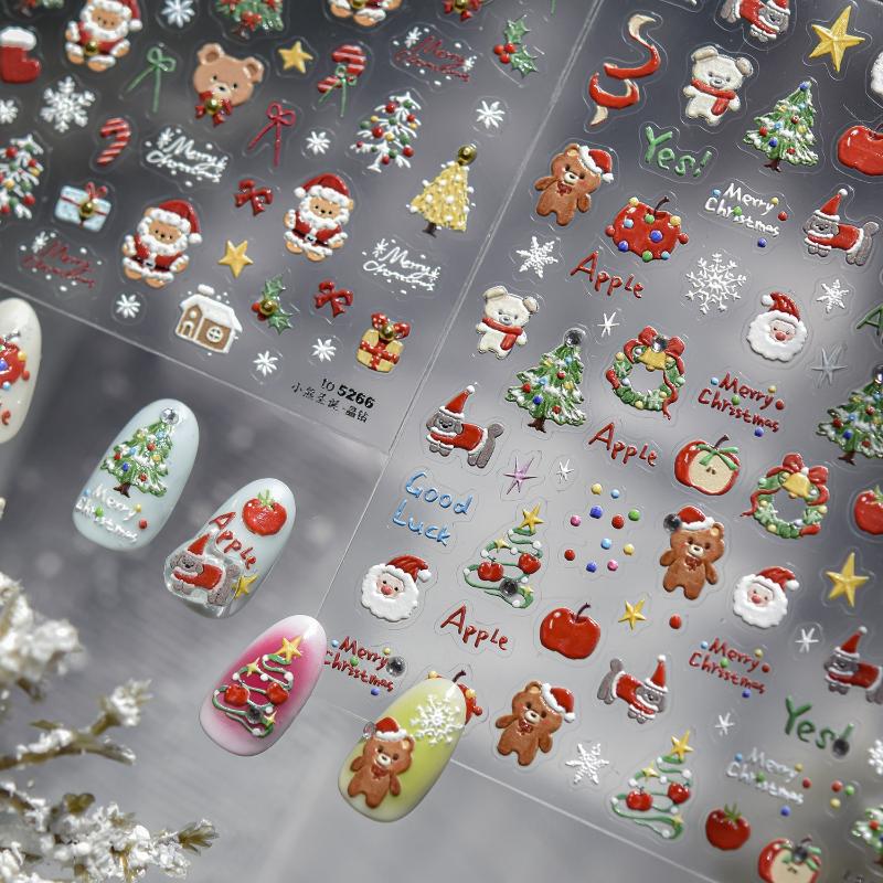 3D Kerst Nagelstickers Glitter - Nail Art Xmas Stickers recensie en prijs