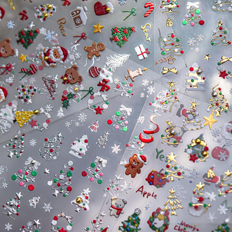 3D Kerst Nagelstickers Glitter - Nail Art Xmas Stickers recensie en prijs