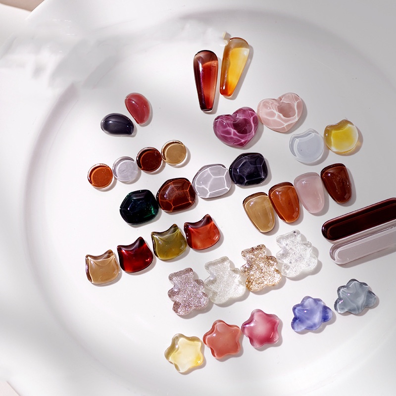 40 stuks transparant glas nail - Nail Art Viral recensie en prijs