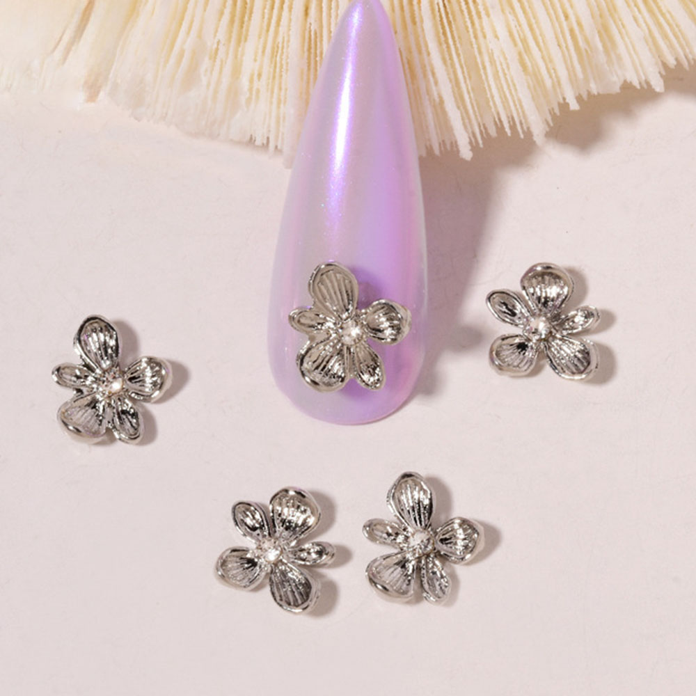 10st goud strass bloem 3D meta - Nail Art Lilac recensie en prijs