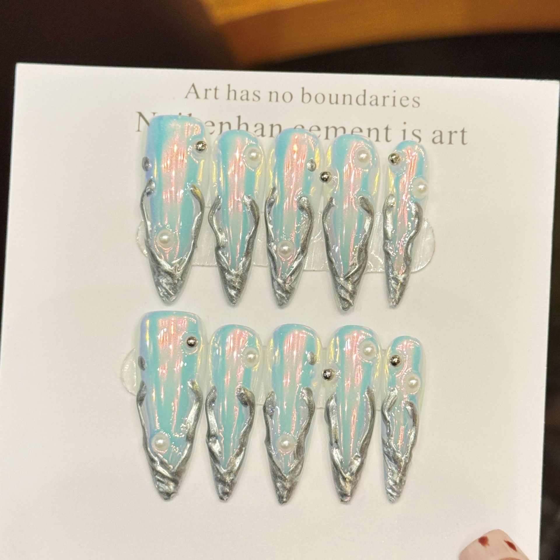 10st zilveren Aurora lange sti - Nail Art Fake recensie en prijs
