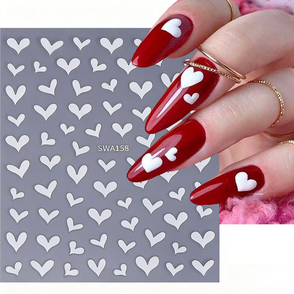 3D Wit Hart Valentijnsdag Nail - Nail Art Valentine recensie en prijs