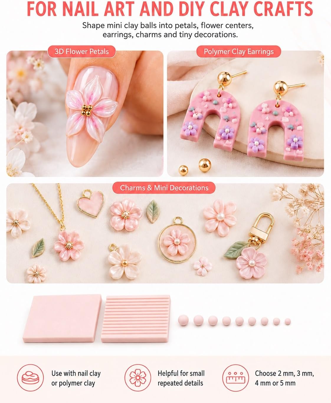 4-delige 3D-print klei gelball - Nail Art Design recensie en prijs