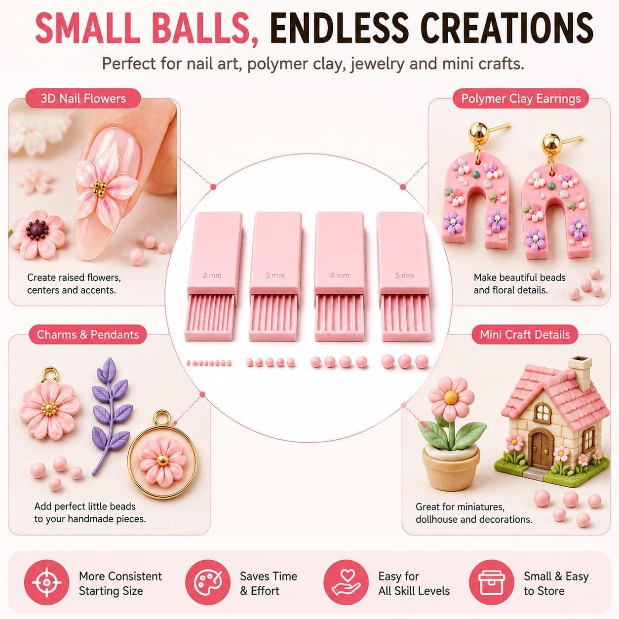 4-delige 3D-print klei gelball - Nail Art Design recensie en prijs