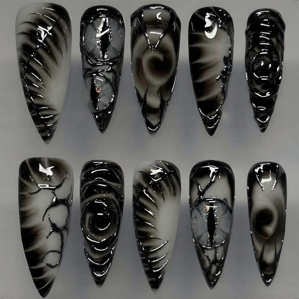 Stiletto Gothic Press-on Nagel - Nail Art Fake recensie en prijs