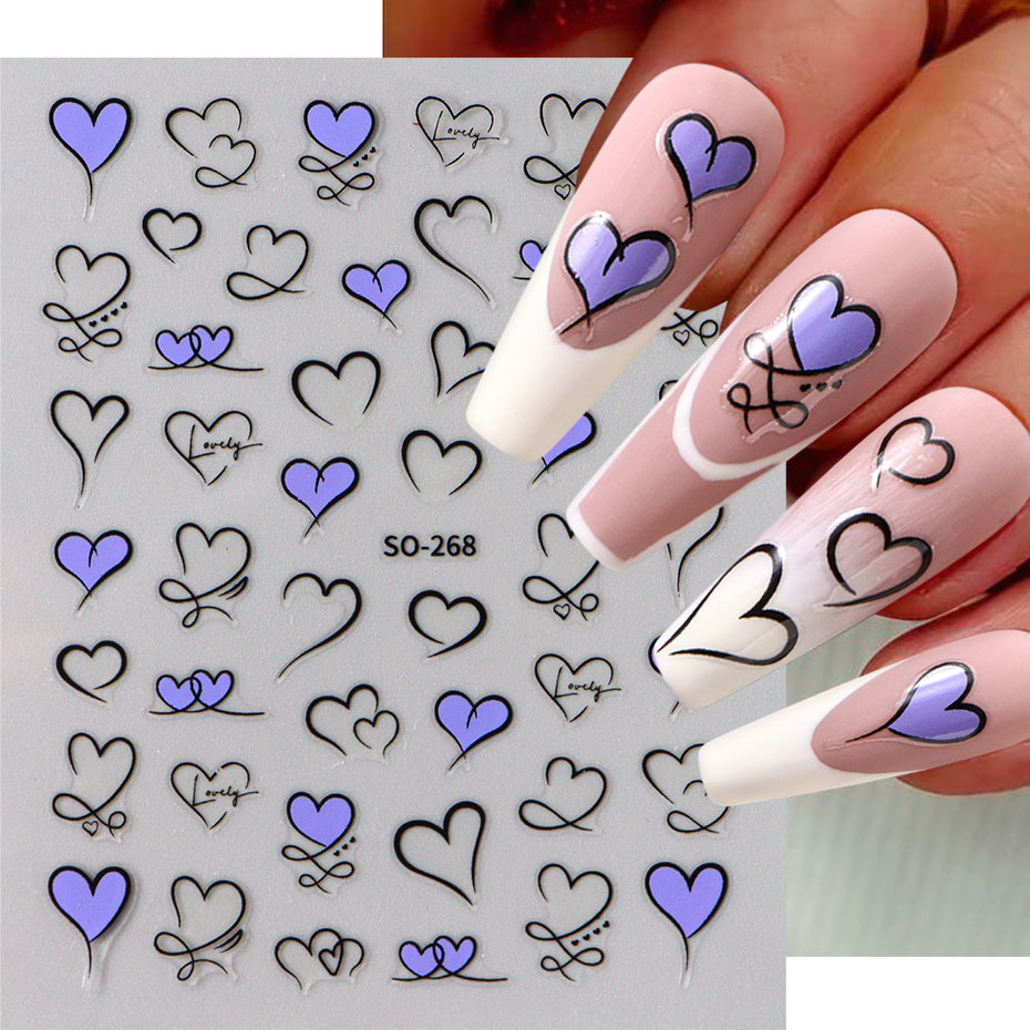 3pcs Y2K Gold Wave Line Heart  - Nail Art Valentine recensie en prijs