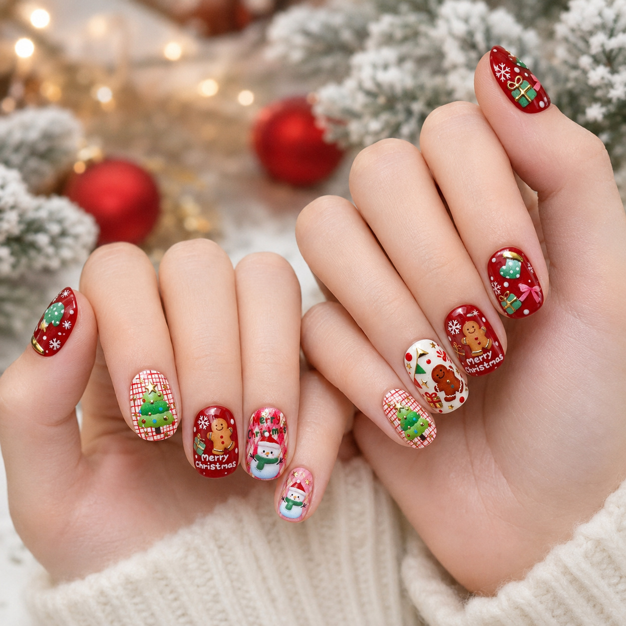Kerst 5D Jelly Nagelsticker Ca - Nail Art Xmas Stickers recensie en prijs