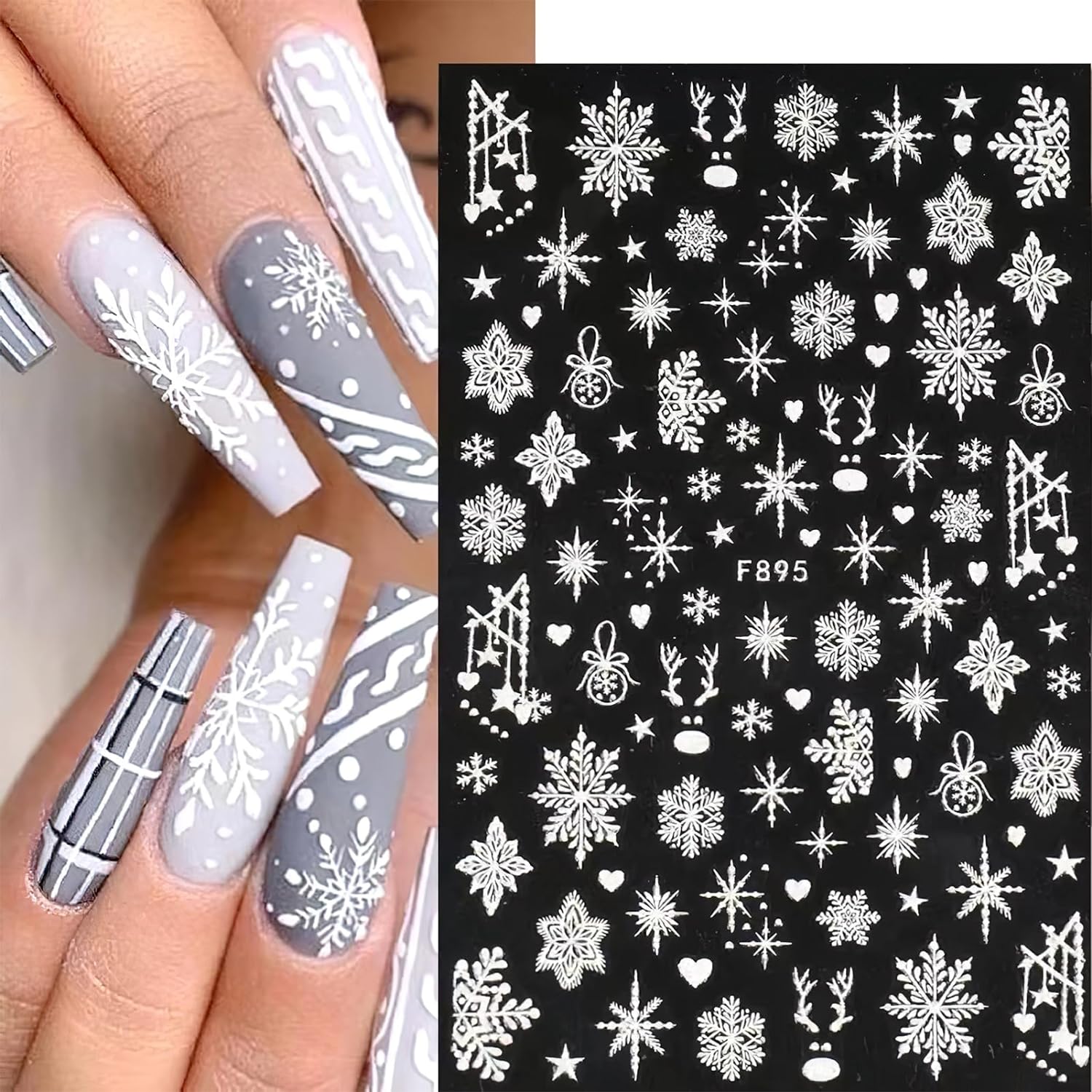 3D Sneeuwvlok Nail Art Decals  - Nail Art Xmas Stickers recensie en prijs