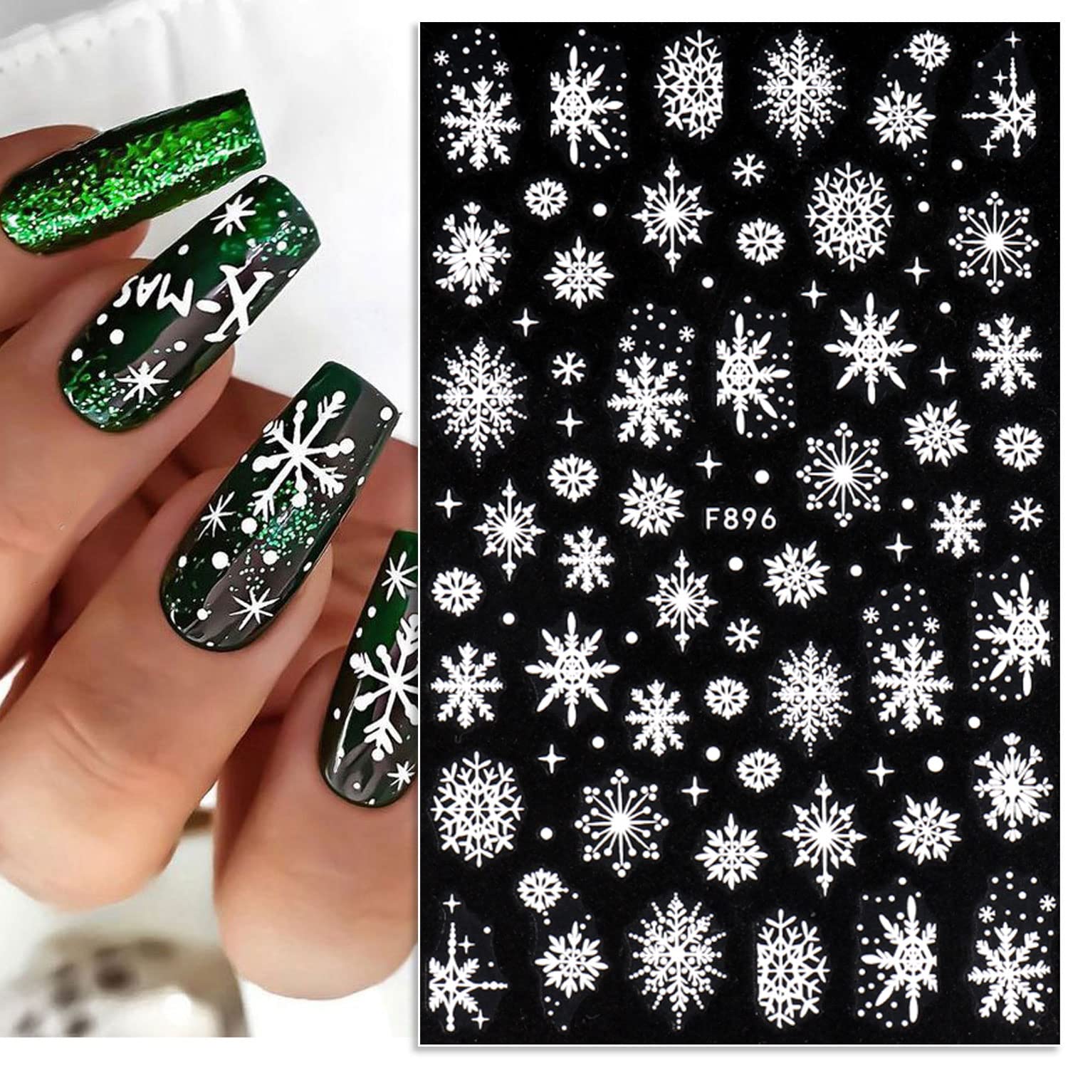 3D Sneeuwvlok Nail Art Decals  - Nail Art Xmas Stickers recensie en prijs