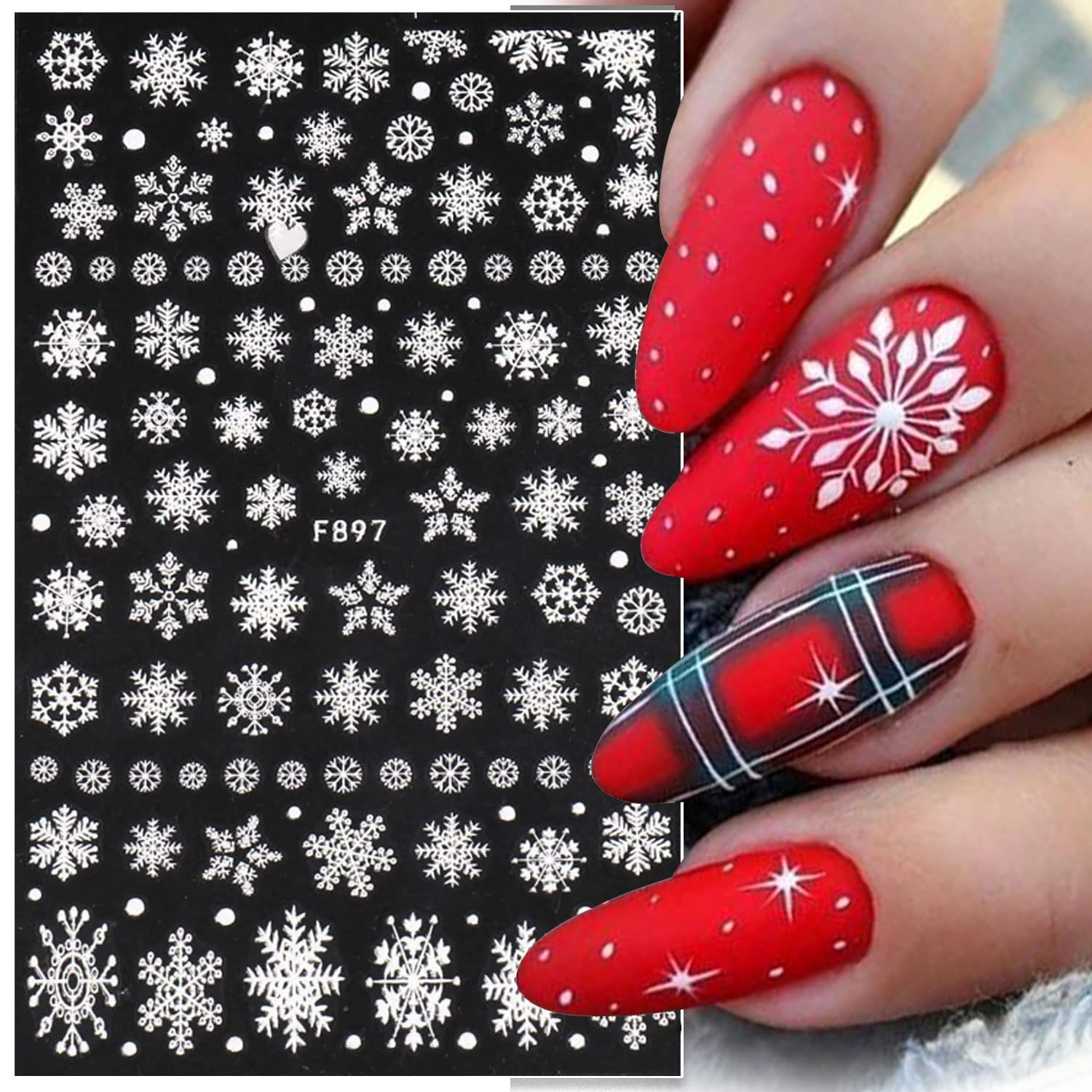 3D Sneeuwvlok Nail Art Decals  - Nail Art Xmas Stickers recensie en prijs