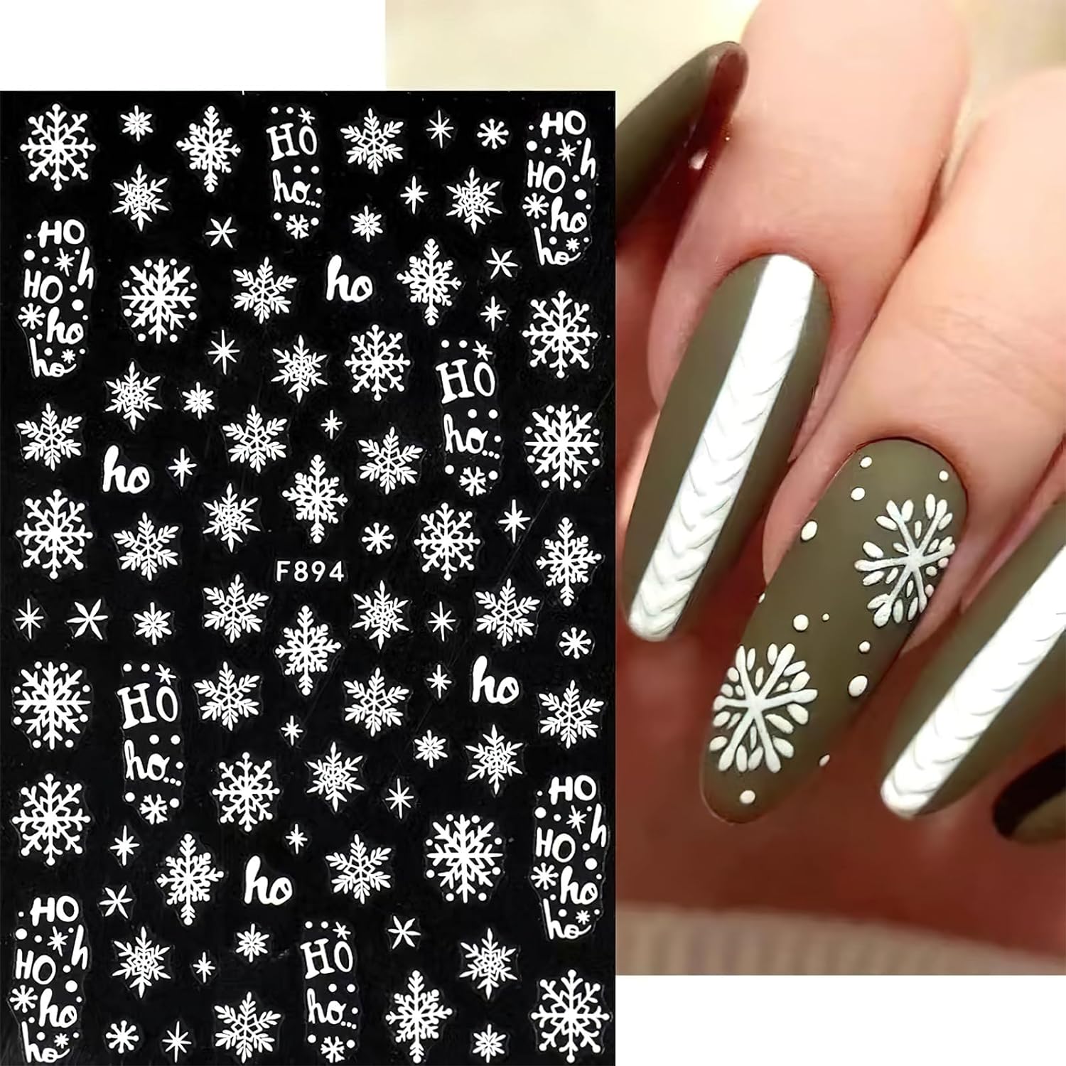 3D Sneeuwvlok Nail Art Decals  - Nail Art Xmas Stickers recensie en prijs