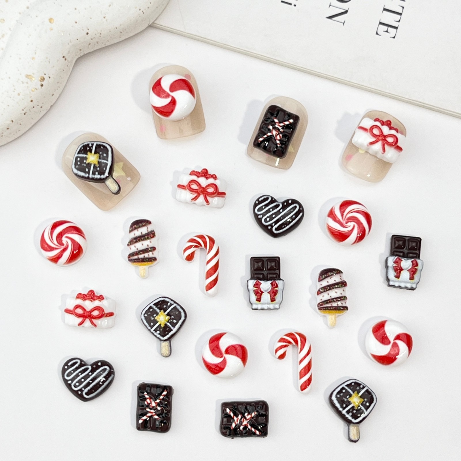 50 stuks hars mini kerstchocol - Nail Art Xmas recensie en prijs