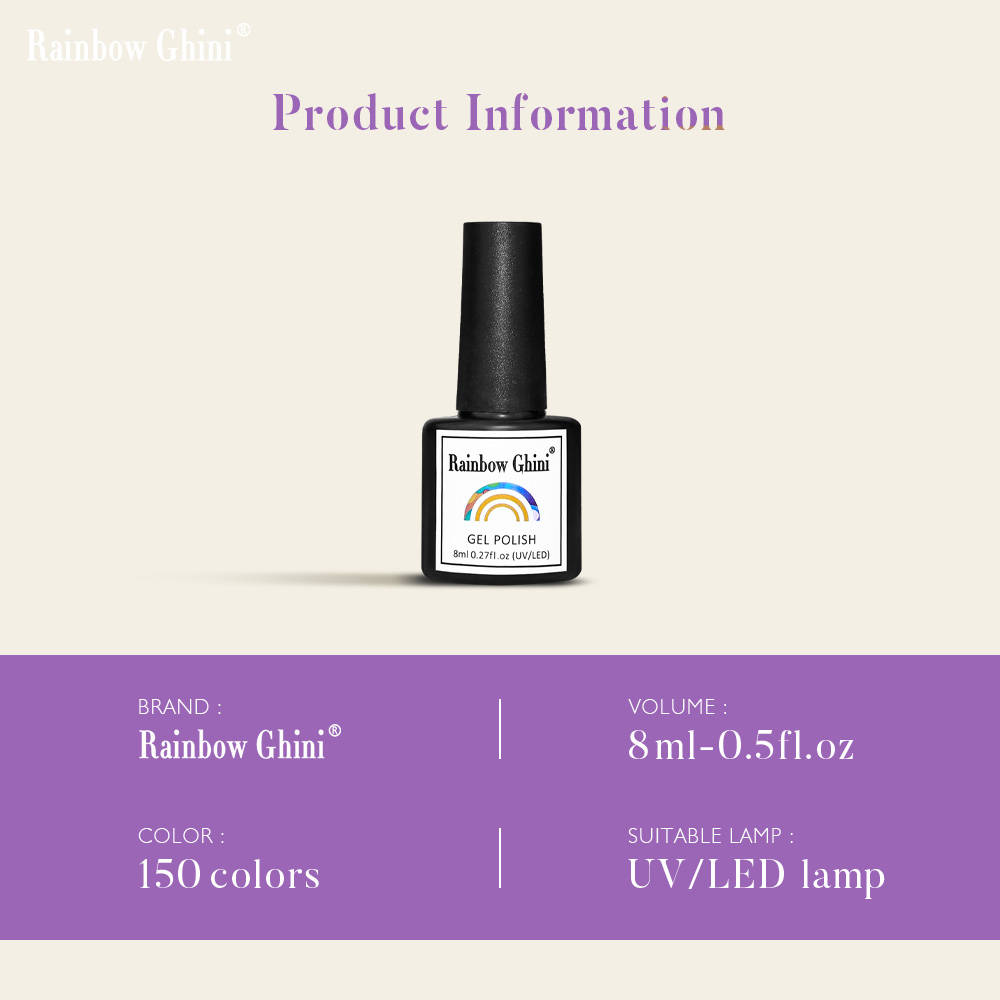Rainbow Ghini 8ml Paarse Serie - Nail Art Lilac recensie en prijs